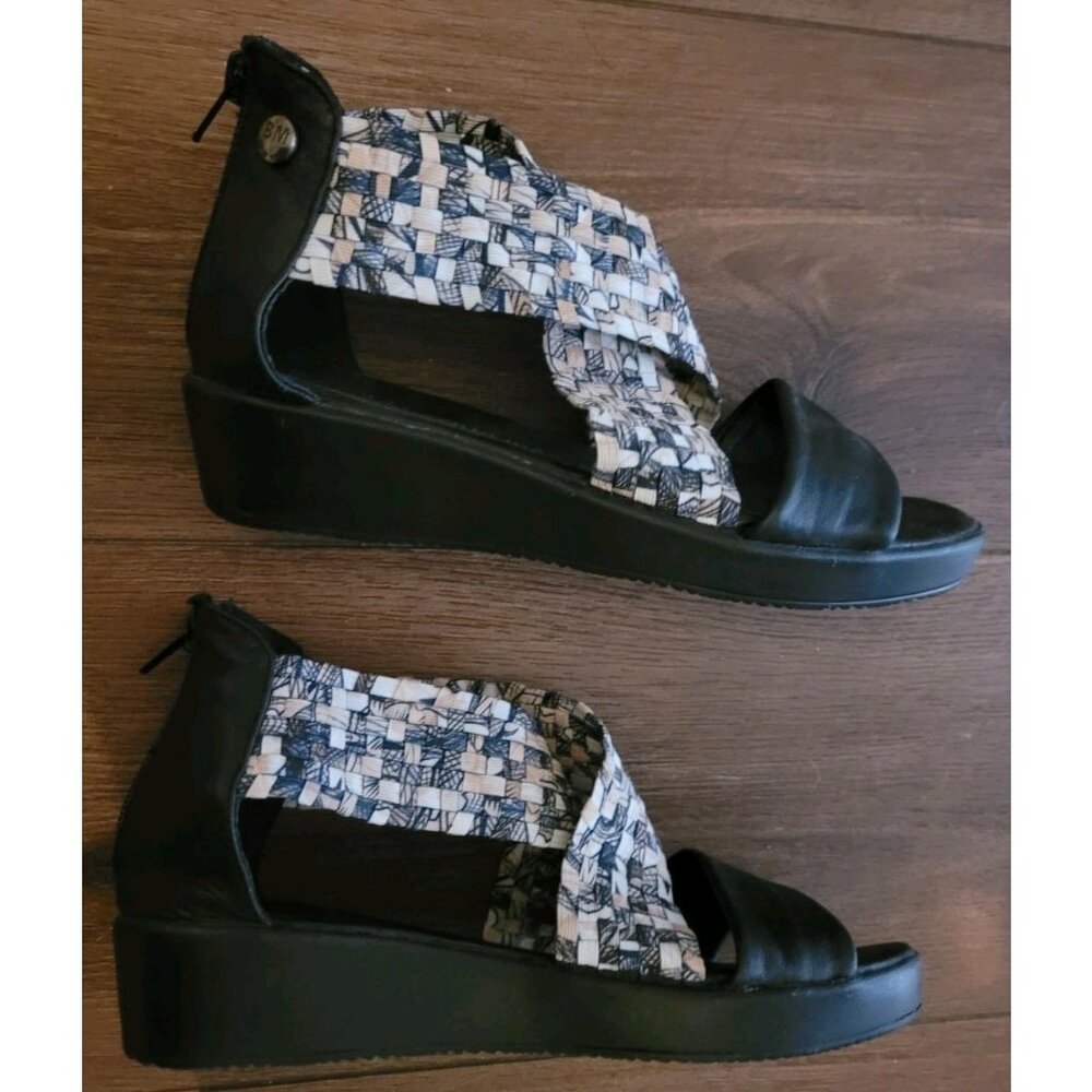 BERNIE MEV Sandals WOMENS LAURA STRAPPY Size 6.5 EU 37 BLACK LEATHER SHOES EUC - Picture 4 of 8